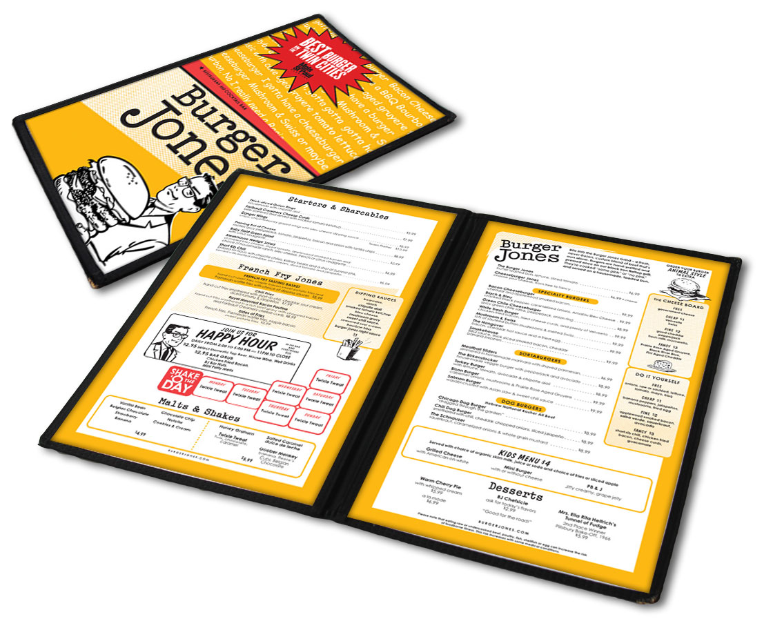 Burger Jones Menu