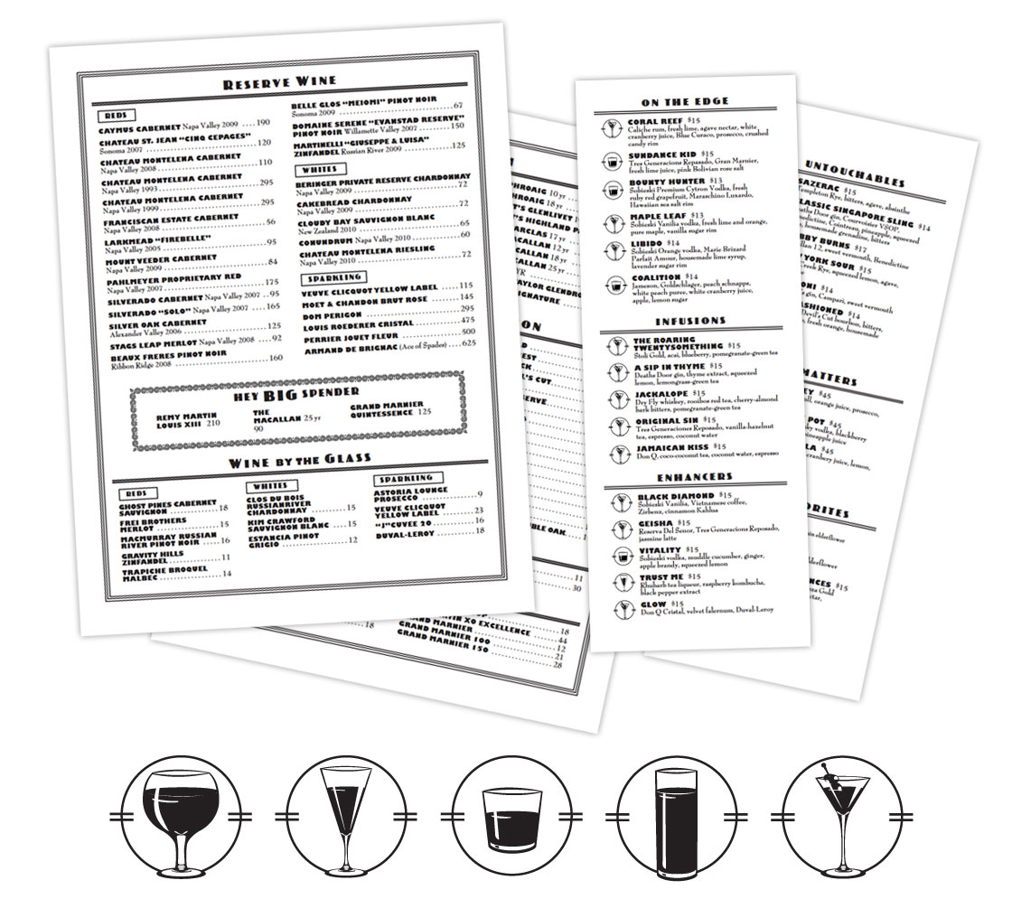 Foshay Bar Menus