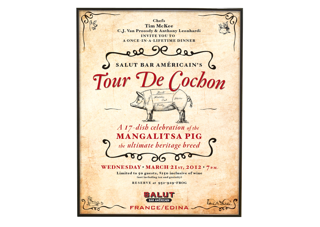 Salut Poster with a Mangalitsa Illustration